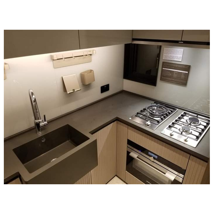 TAILOR-MADE SINK With Staron color SC457 Table Countertop 檯面與星盤同色一體盤